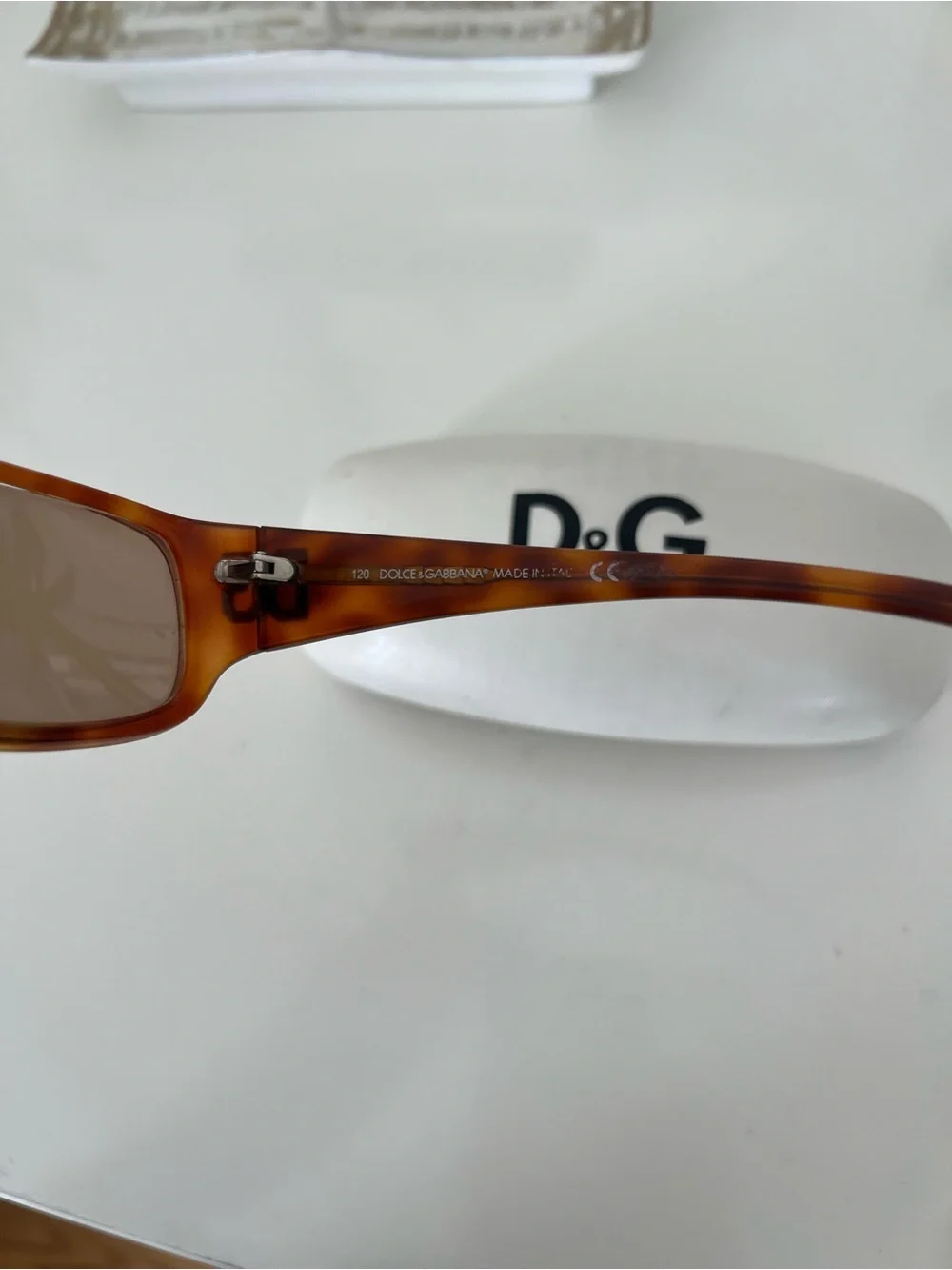 D&G Brown Tortoise Rectangular Women's Sunglasses